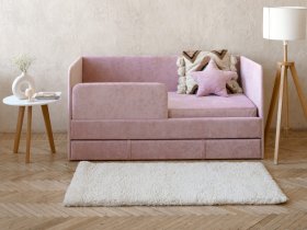 Диван-кровать Happy (розовый) в Сосновоборске - sosnovoborsk.mebel-nsk.ru | фото