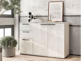 Комод Стандарт-3 NEW (дуб крафт белый) в Сосновоборске - sosnovoborsk.mebel-nsk.ru | фото