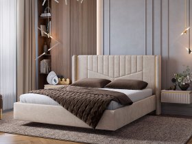 Кровать двуспальная 1,6м Диор (кашемир суфле (велюр)) в Сосновоборске - sosnovoborsk.mebel-nsk.ru | фото