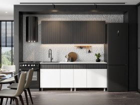Кухонный гарнитур София (2,0м) (бланж/графит матовый) в Сосновоборске - sosnovoborsk.mebel-nsk.ru | фото