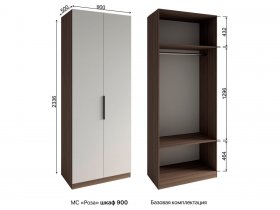 Шкаф 900 Роза (орех франклин карамельный/бежевый скин) в Сосновоборске - sosnovoborsk.mebel-nsk.ru | фото